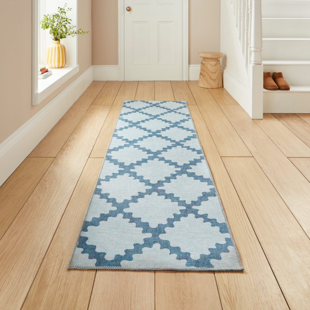 Scion Swithland Denim Washable Runner Rug - Love-Rugs