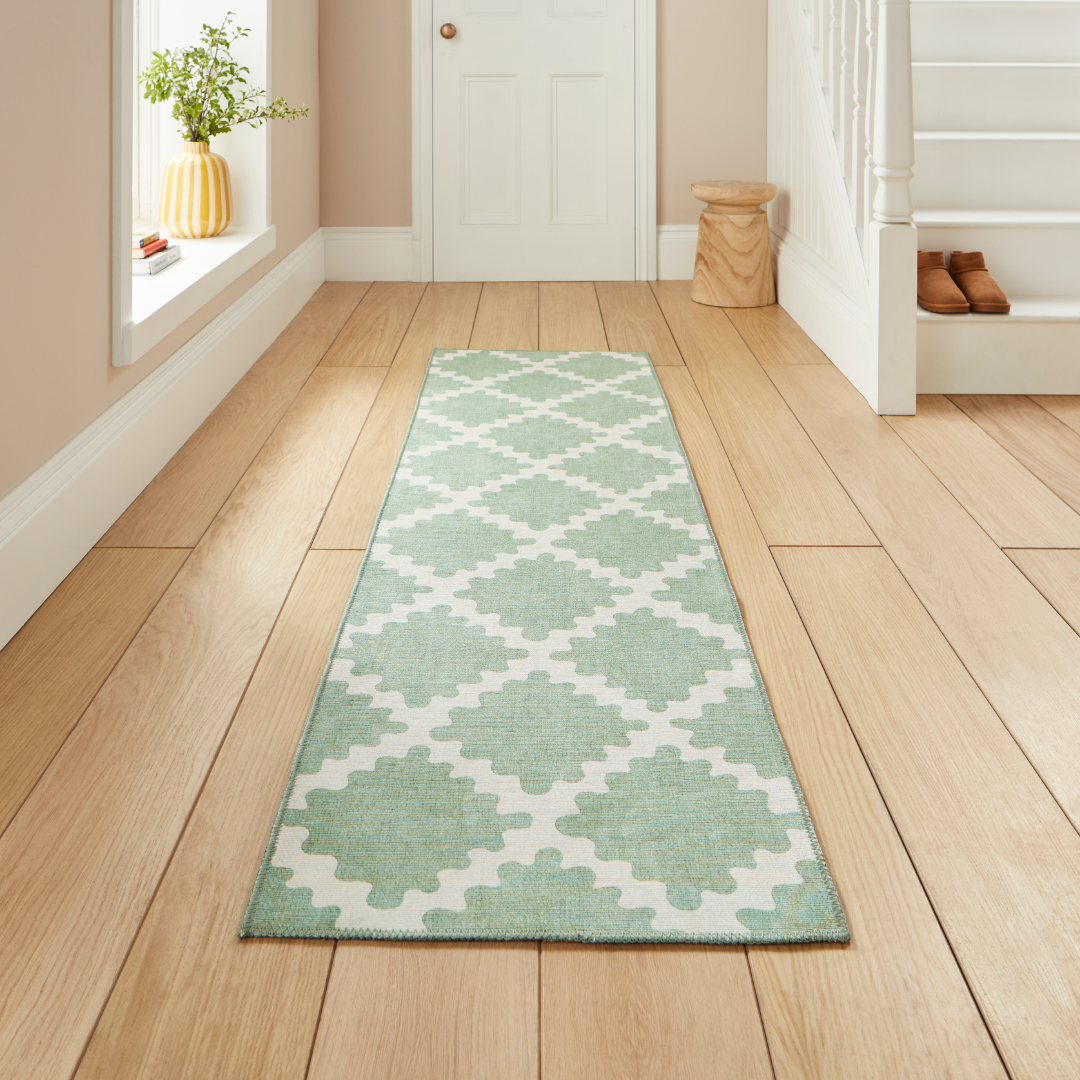 Scion Swithland Evergreen Washable Runner Rug - Love-Rugs