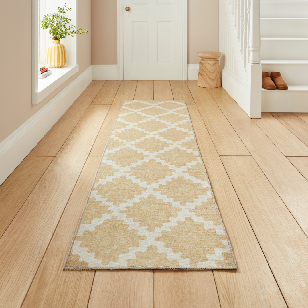 Scion Swithland Wheat Washable Runner Rug - Love-Rugs