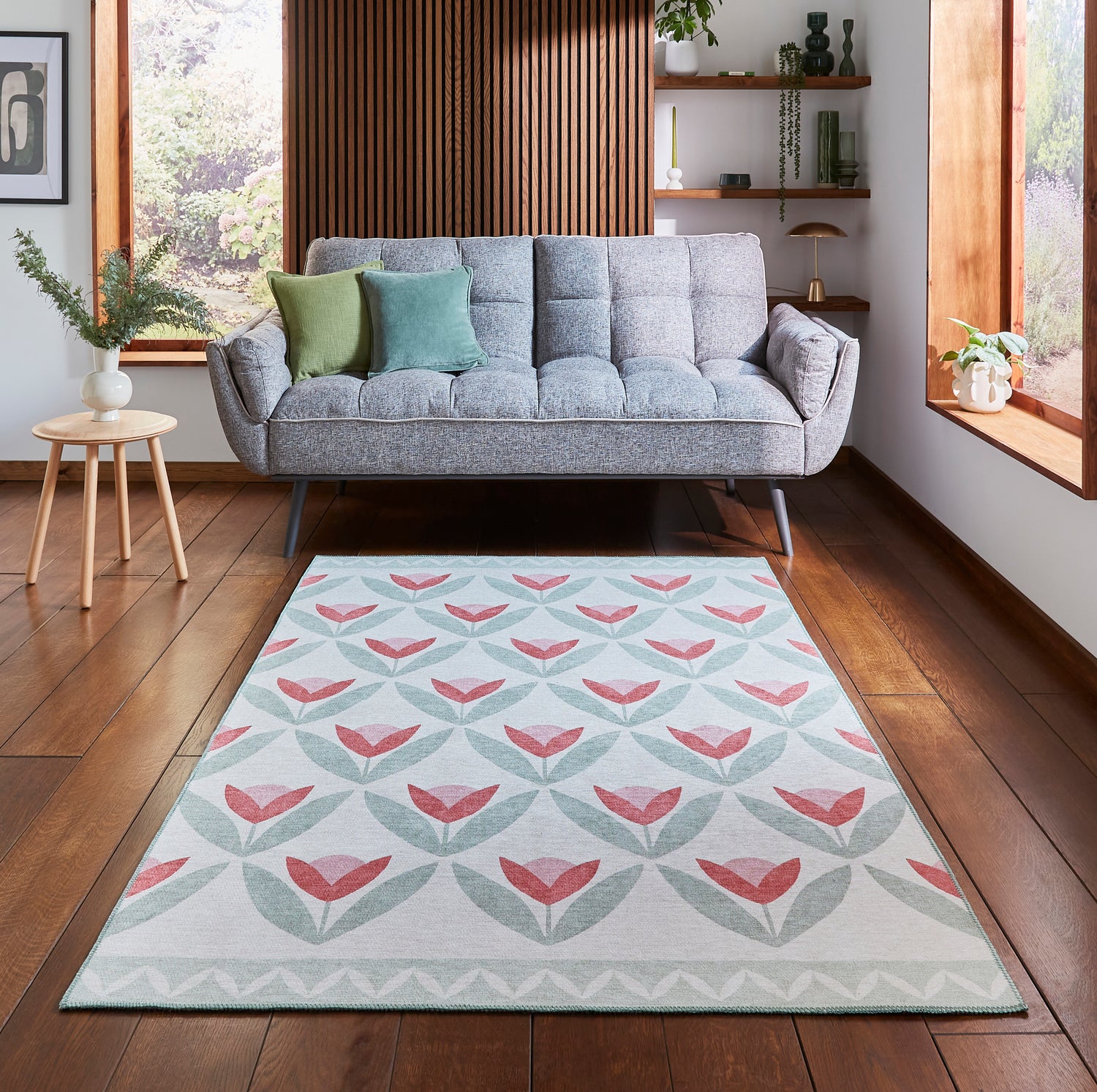 Scion Tulip Trellis Blush Washable Rug - Love-Rugs