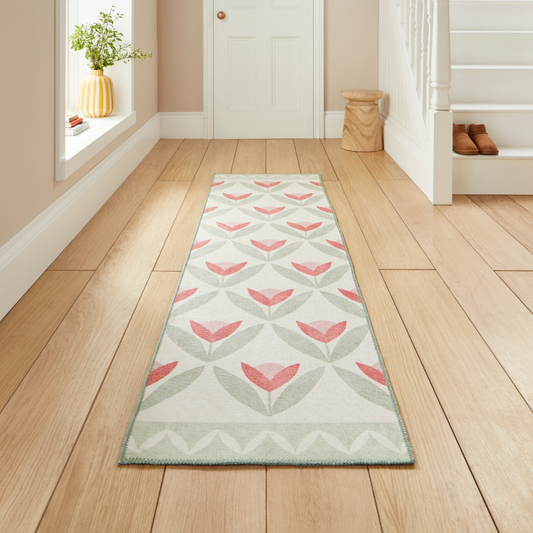 Scion Tulip Trellis Blush Washable Runner Rug - Love-Rugs alternate image