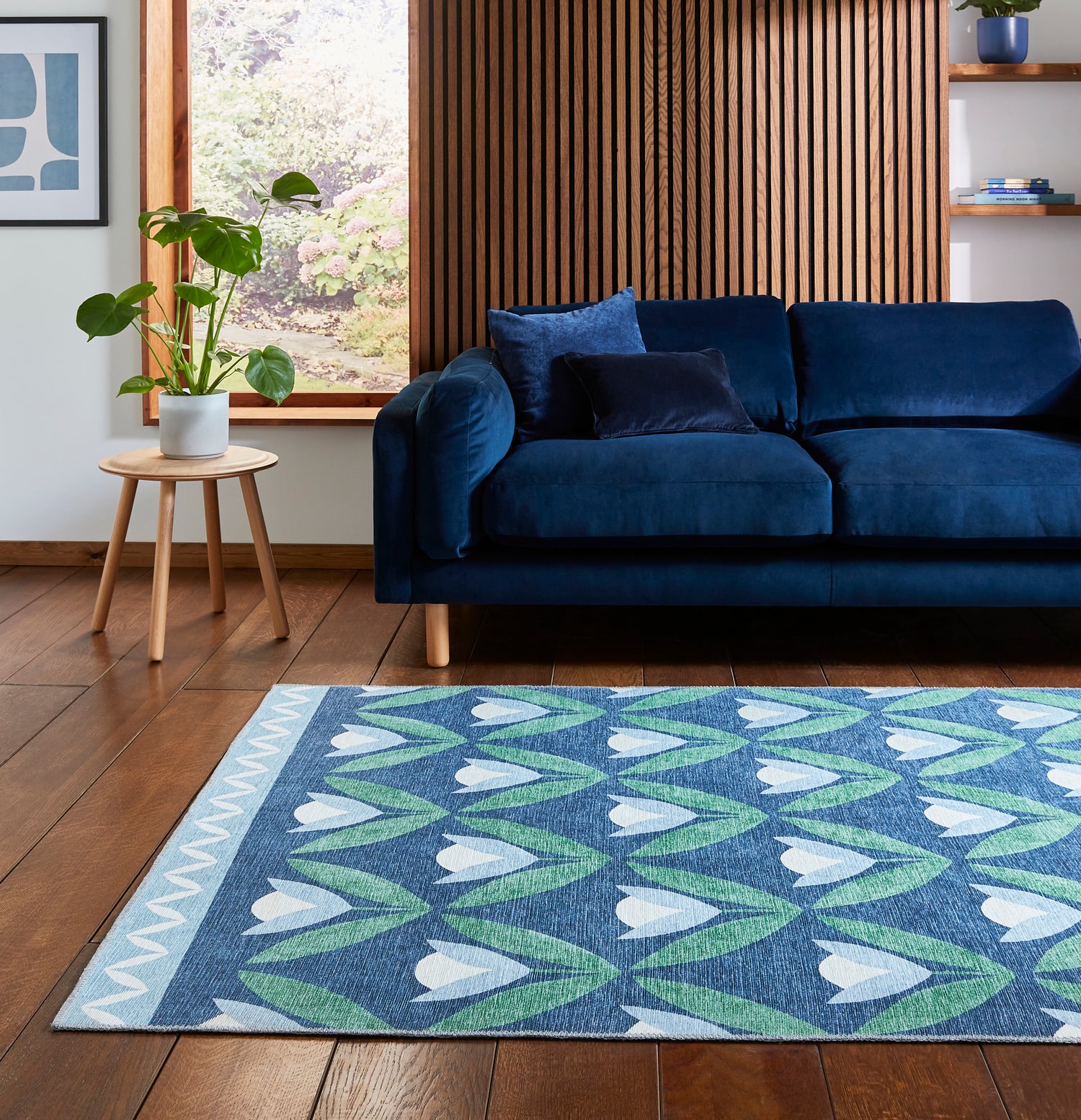 Scion Tulip Trellis Midnight Washable Rug - Love-Rugs