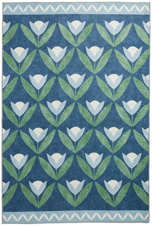 Scion Tulip Trellis Midnight Washable Rug - Love-Rugs