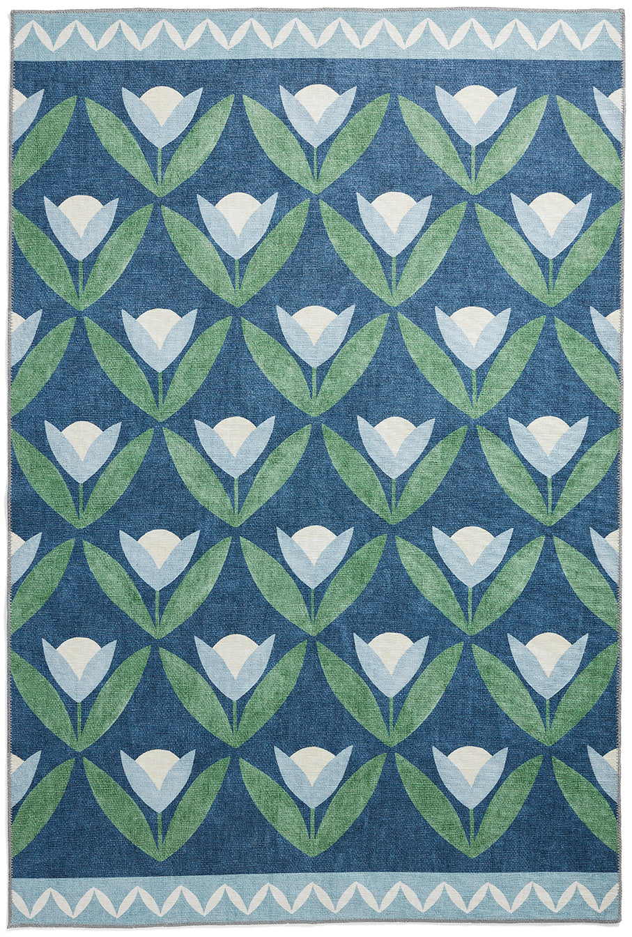 Scion Tulip Trellis Midnight Washable Rug - Love-Rugs