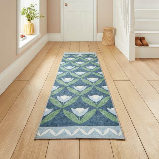 Scion Tulip Trellis Midnight Washable Runner Rug - Love-Rugs alternate image