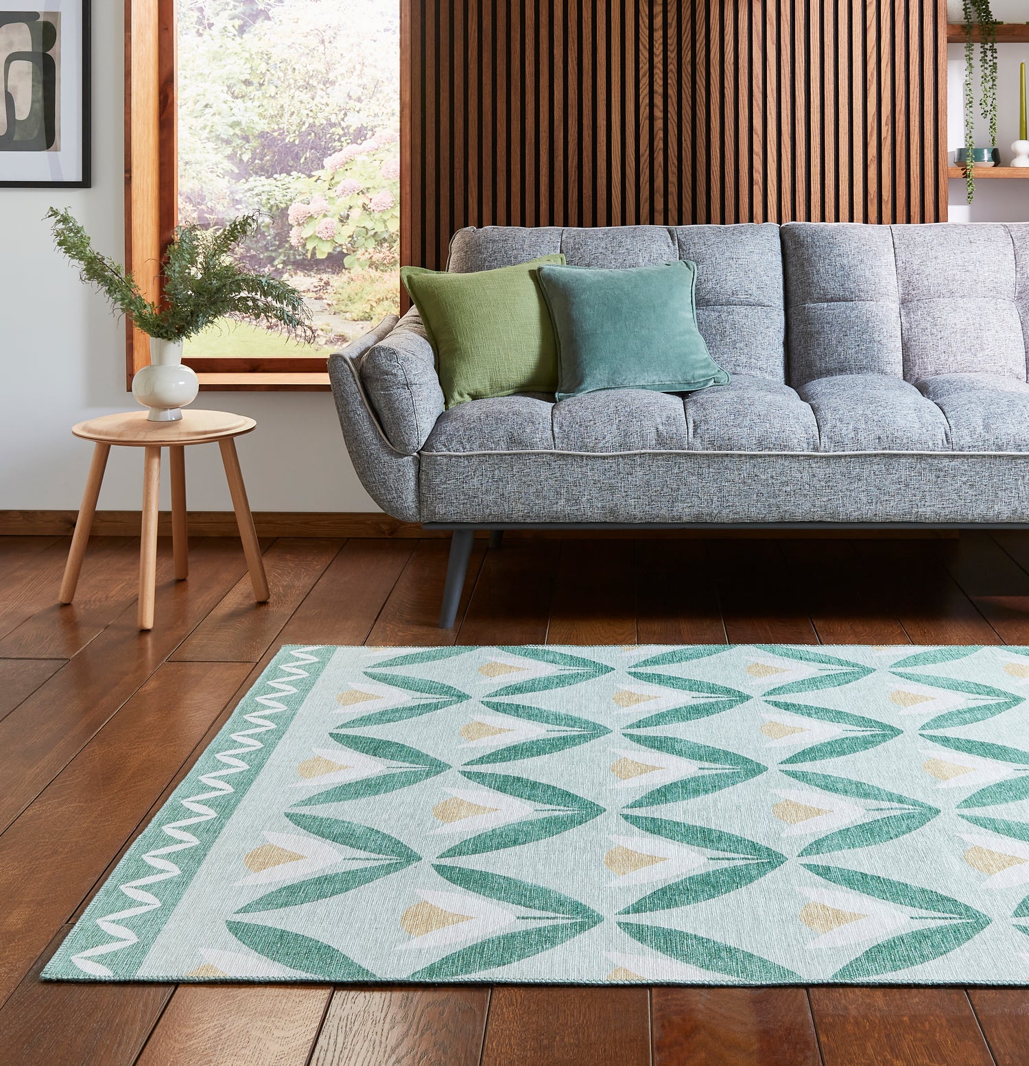 Scion Tulip Trellis Pine Washable Rug - Love-Rugs