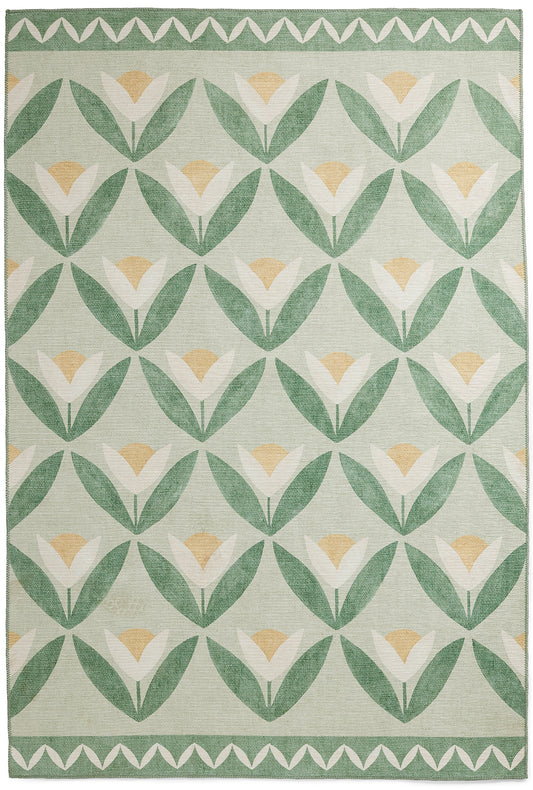 Scion Tulip Trellis Pine Washable Rug - Love-Rugs