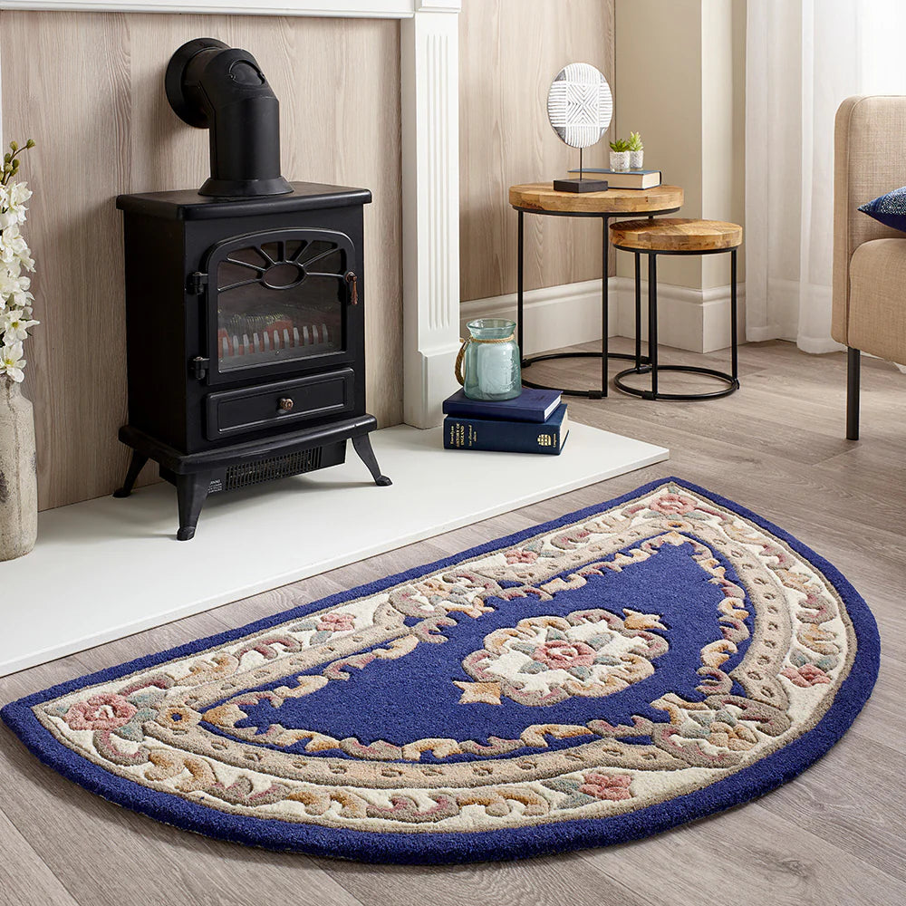 Shensi Navy Half-Moon Rug