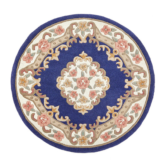 Shensi Navy Round Rug