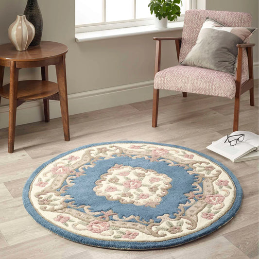 Shensi Blue Round Rug - Love-Rugs alternate image