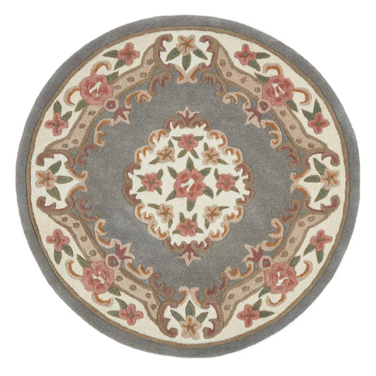 Shensi Grey Round Rug - Love-Rugs