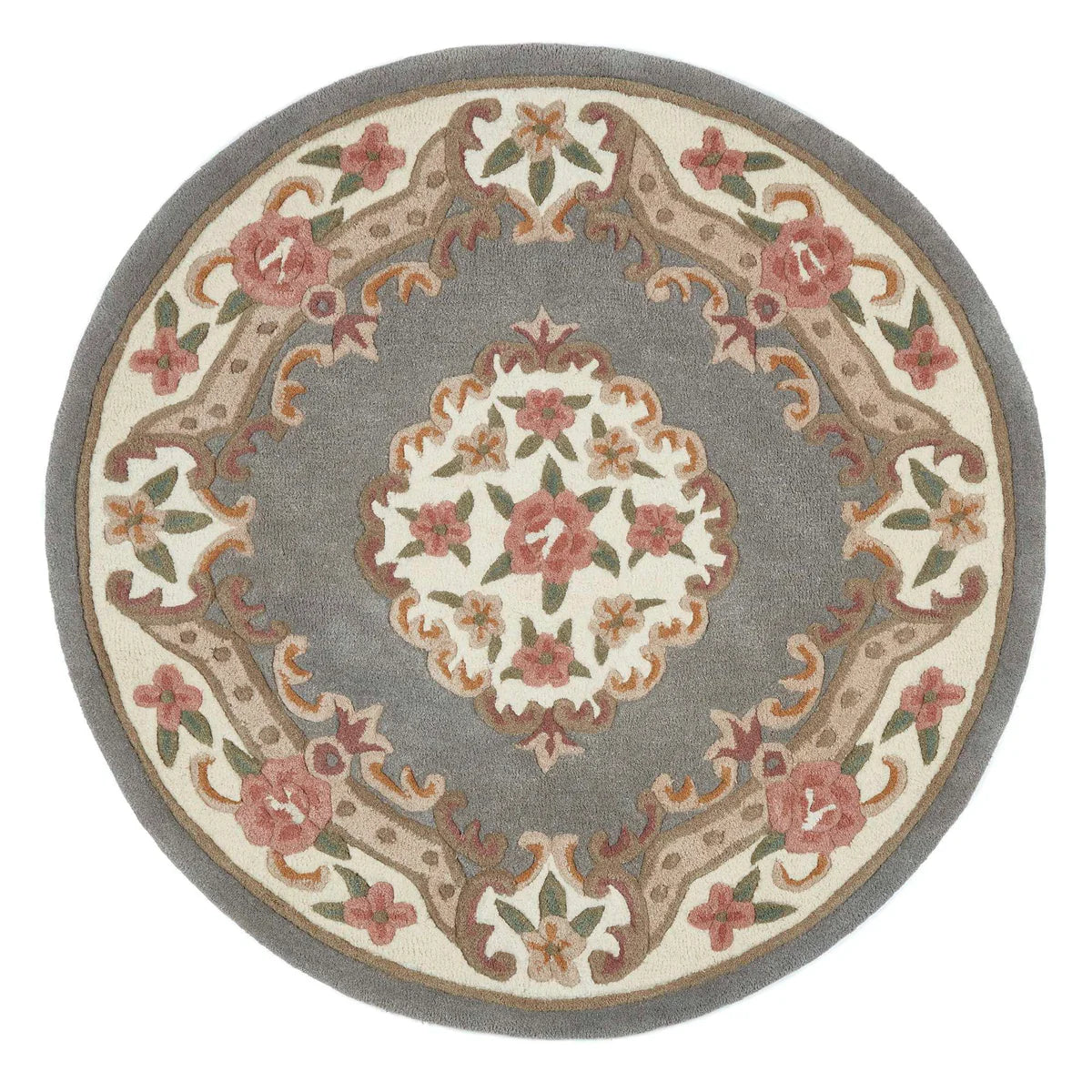 Shensi Grey Round Rug - Love-Rugs