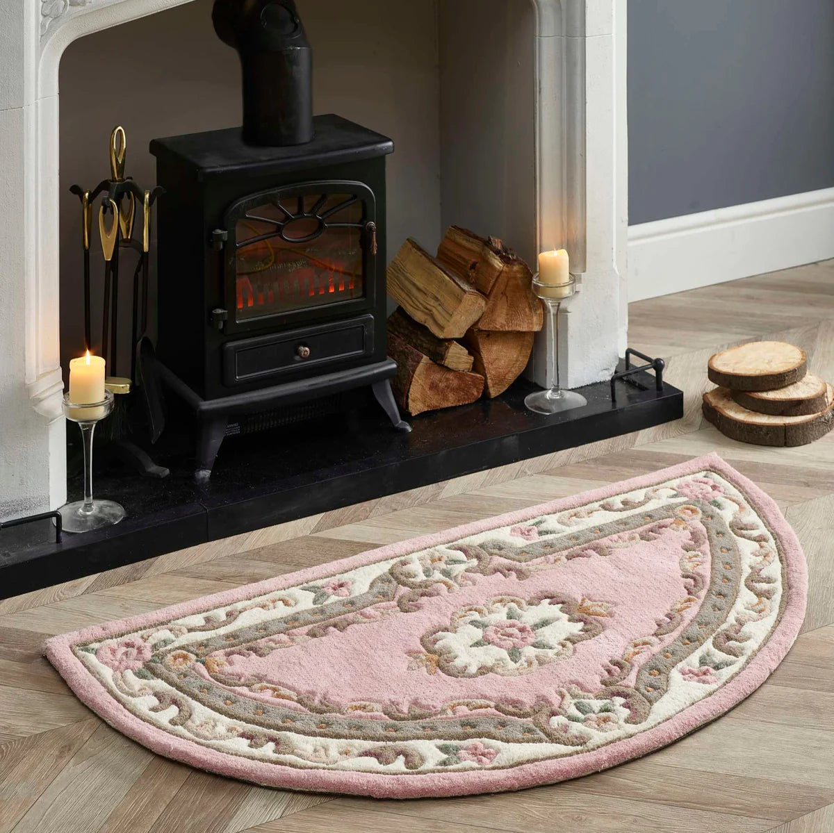 Shensi Pink Half-Moon Rug - Love-Rugs