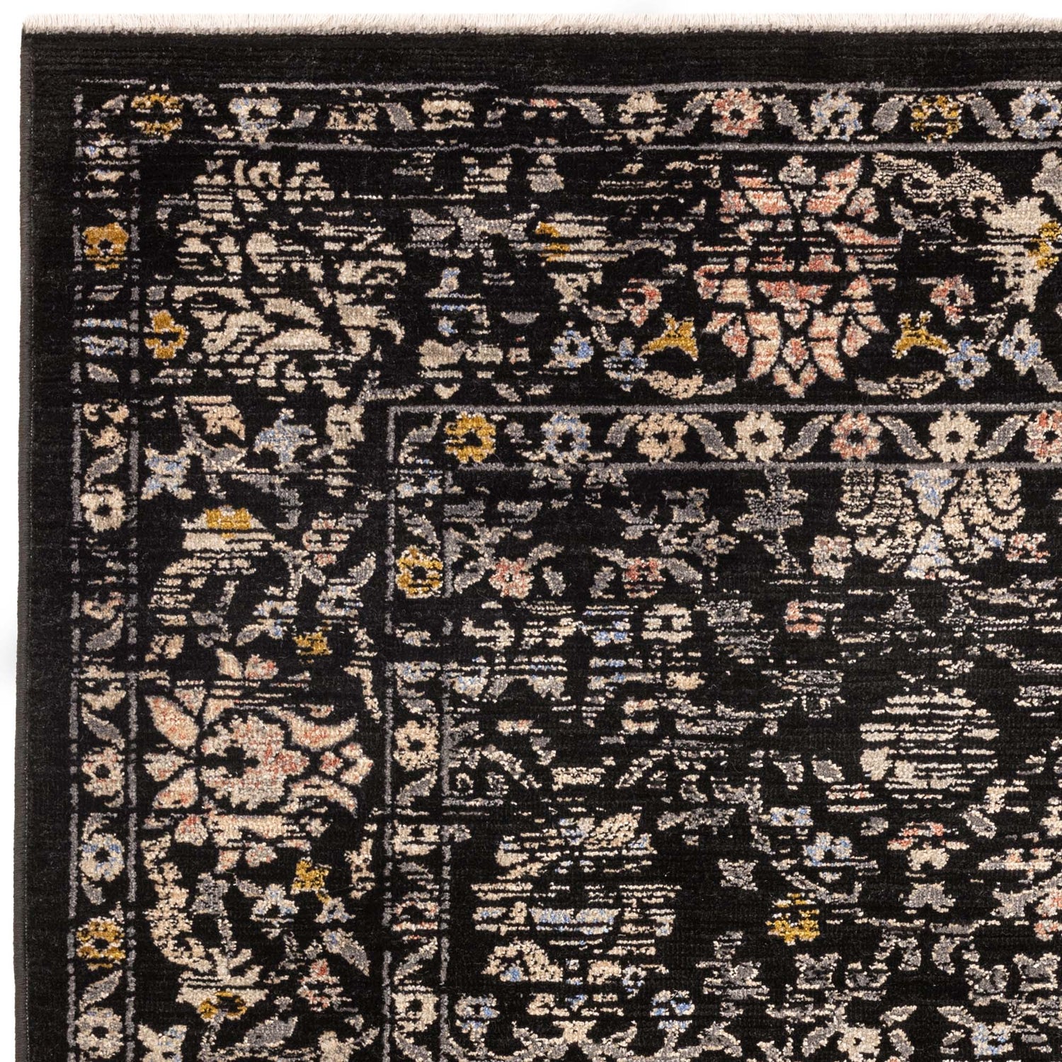 Sovereign Black Vintage Floral Rug - Love-Rugs