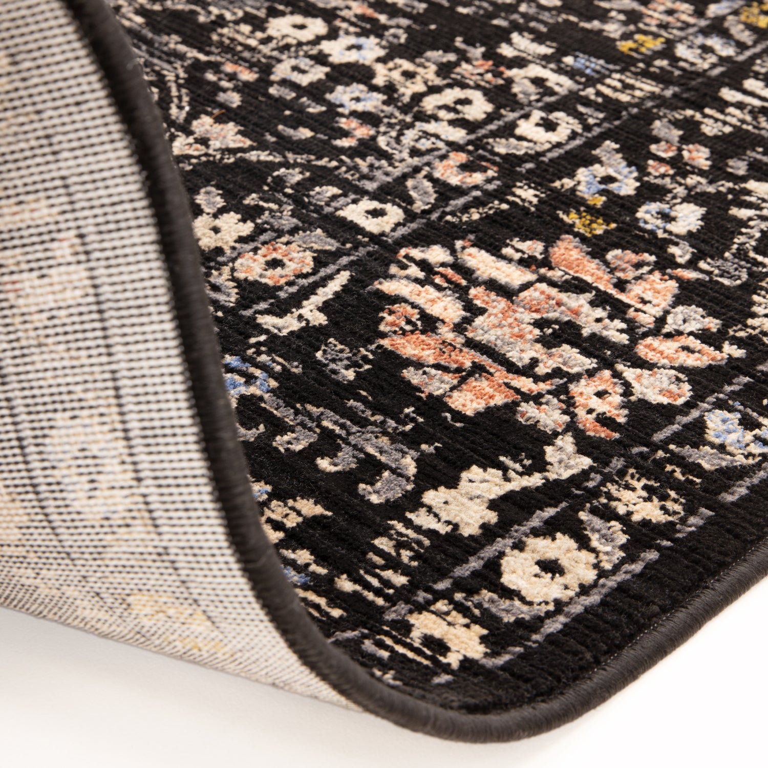 Sovereign Black Vintage Floral Rug - Love-Rugs
