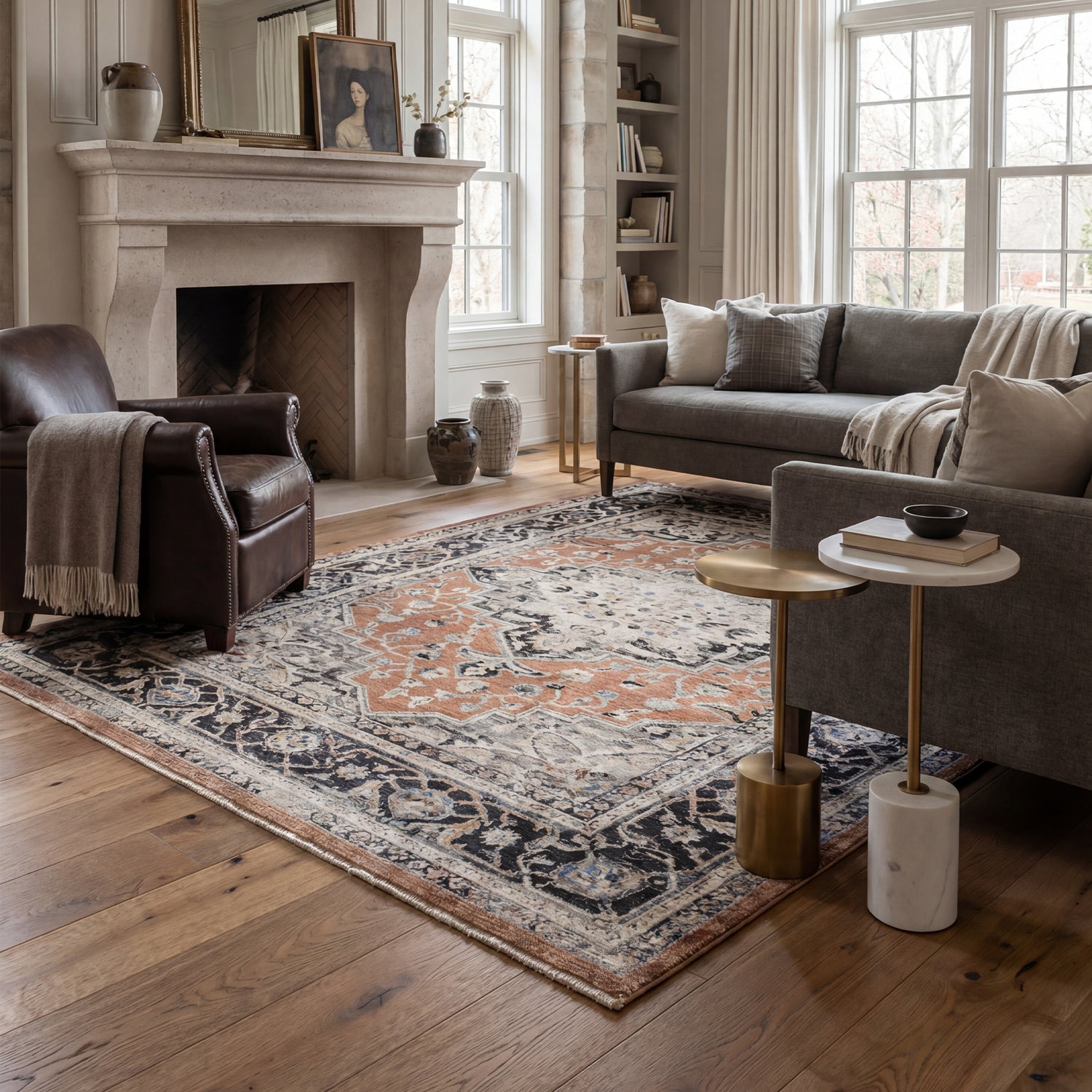 Sovereign Terracotta Medallion Rug - Love-Rugs