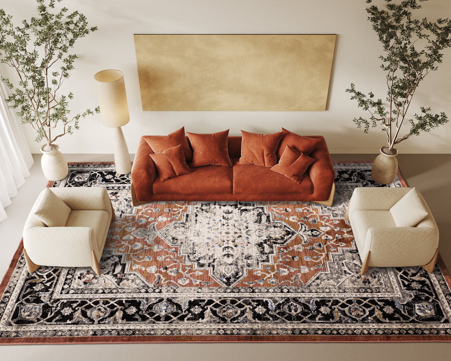 Sovereign Terracotta Medallion Rug - Love-Rugs