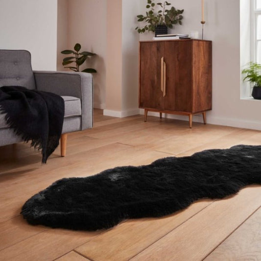 Love-Rugs Super Teddy Black Double Sheepskin Rug