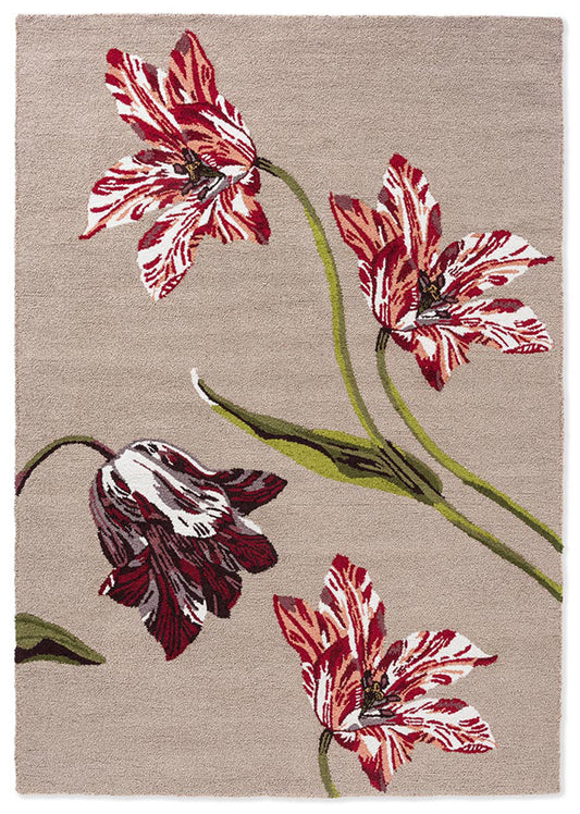 Ted Baker Botanical Tulip Burgundy Outdoor 455610 Rug - Love-Rugs