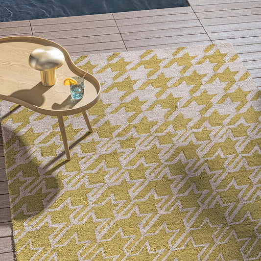 Ted Baker Houndstooth Mustard Outdoor 455706 Rug - Love-Rugs alternate image