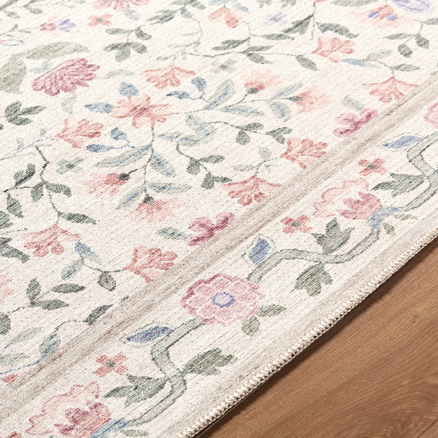 Thistle Floral Washable THT2300 Rug - Love-Rugs