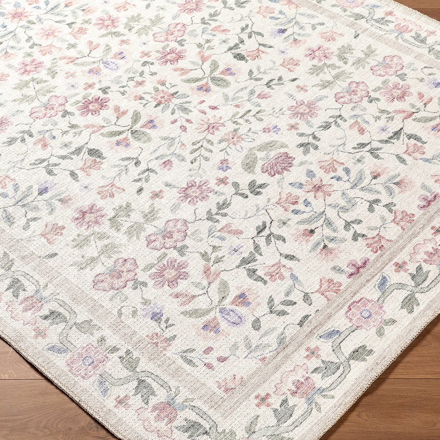 Thistle Floral Washable THT2300 Rug - Love-Rugs