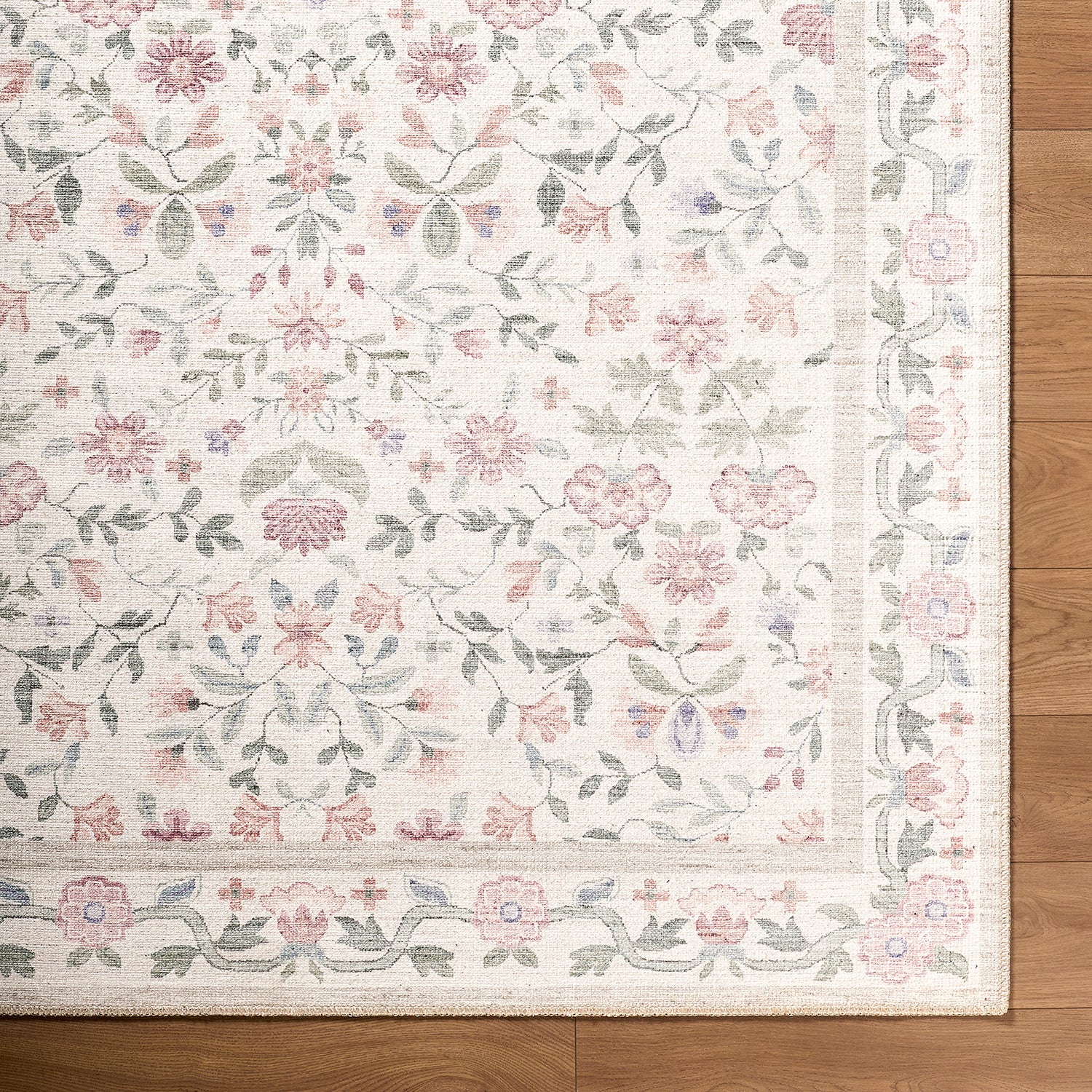 Thistle Floral Washable THT2300 Rug - Love-Rugs