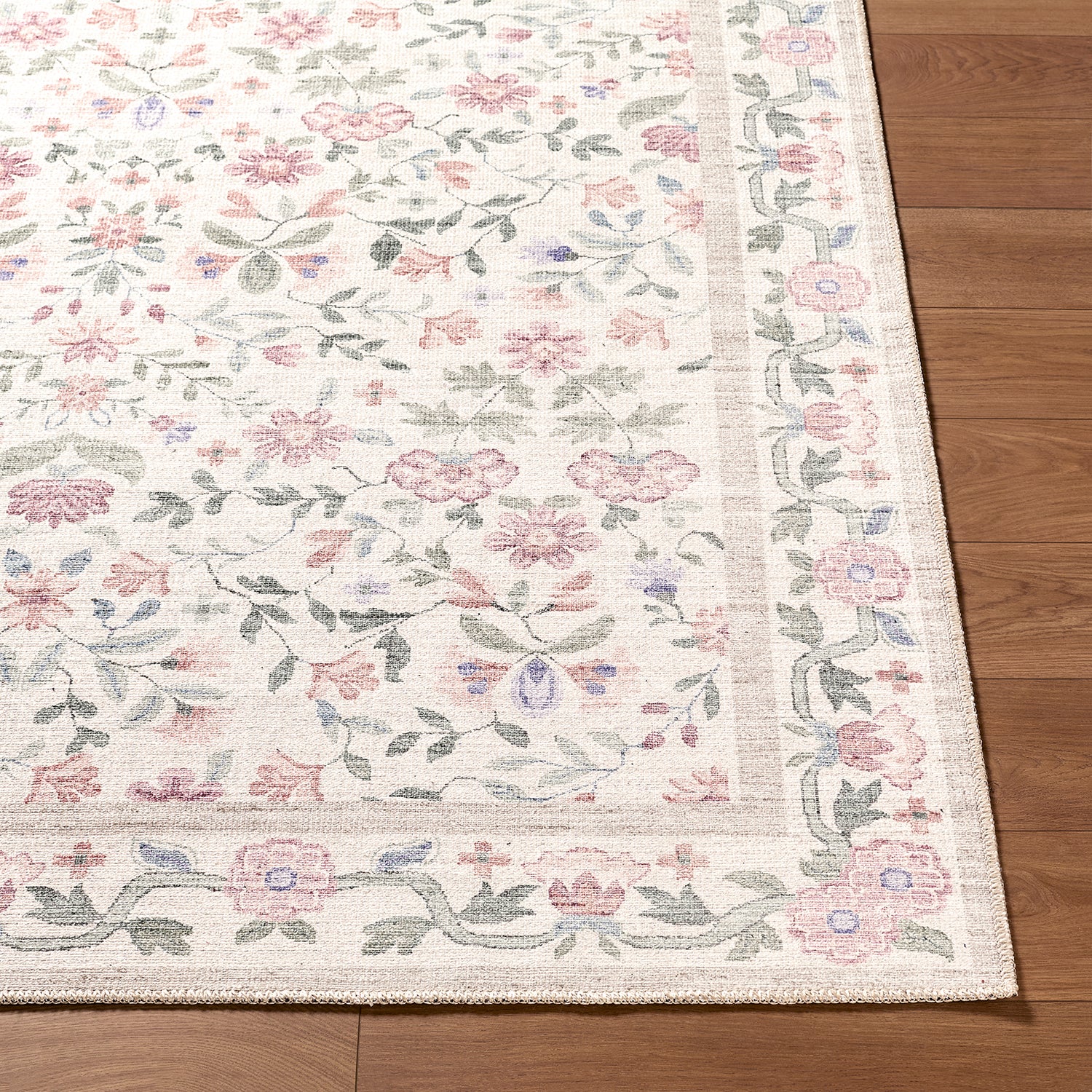 Thistle Floral Washable THT2300 Rug - Love-Rugs