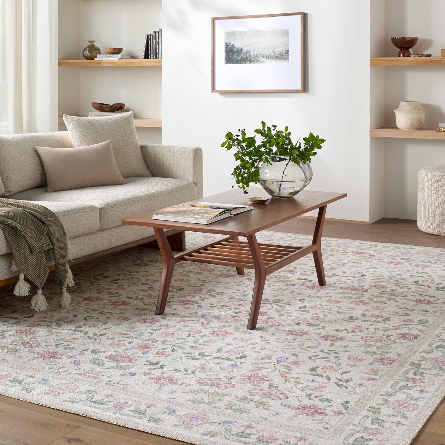 Thistle Floral Washable THT2300 Rug - Love-Rugs