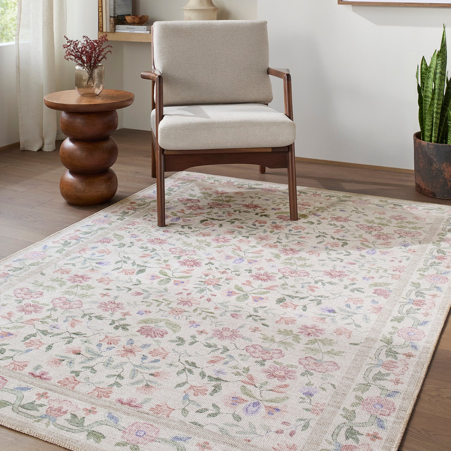 Thistle Floral Washable THT2300 Rug - Love-Rugs