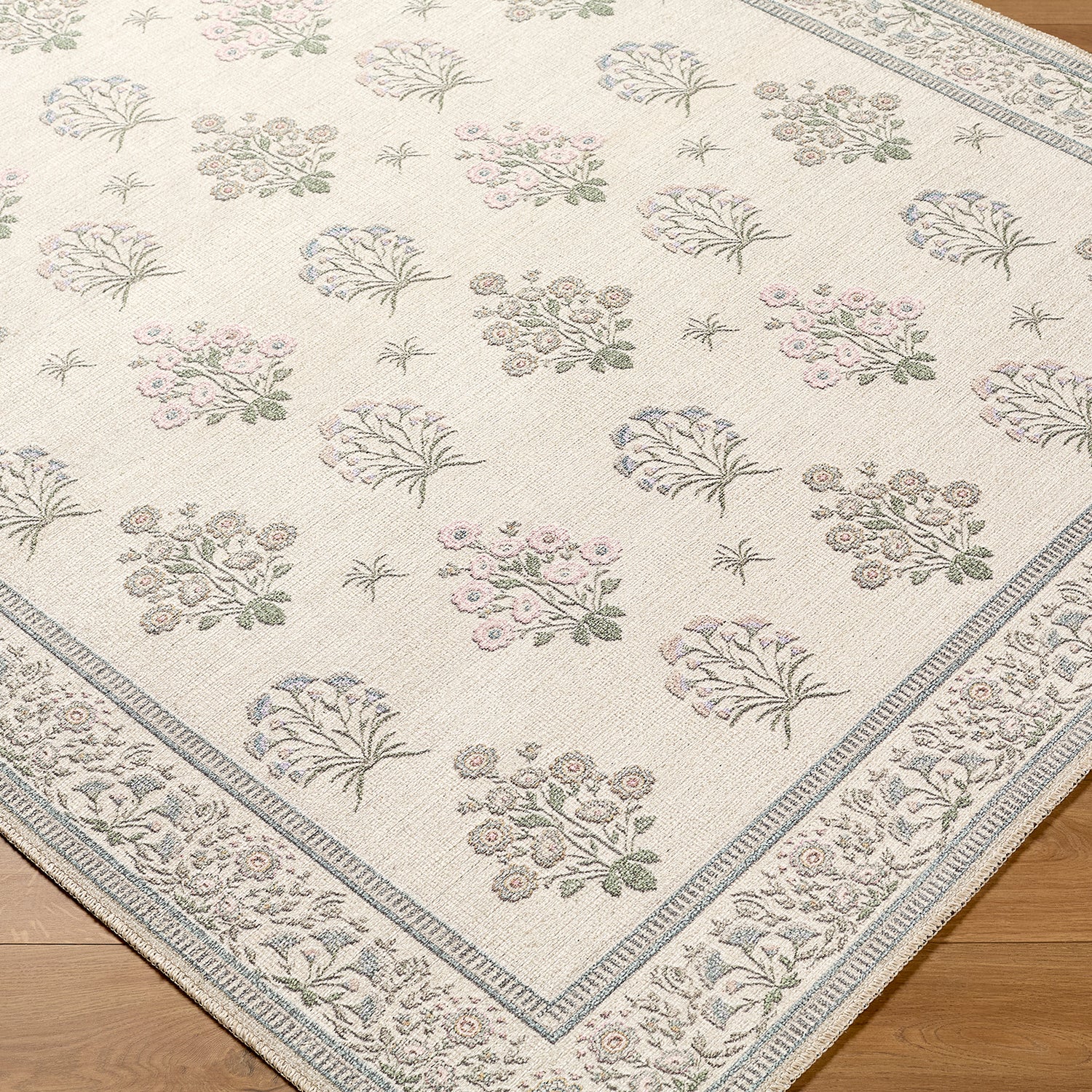 Thistle Floral Washable THT2301 Rug - Love-Rugs