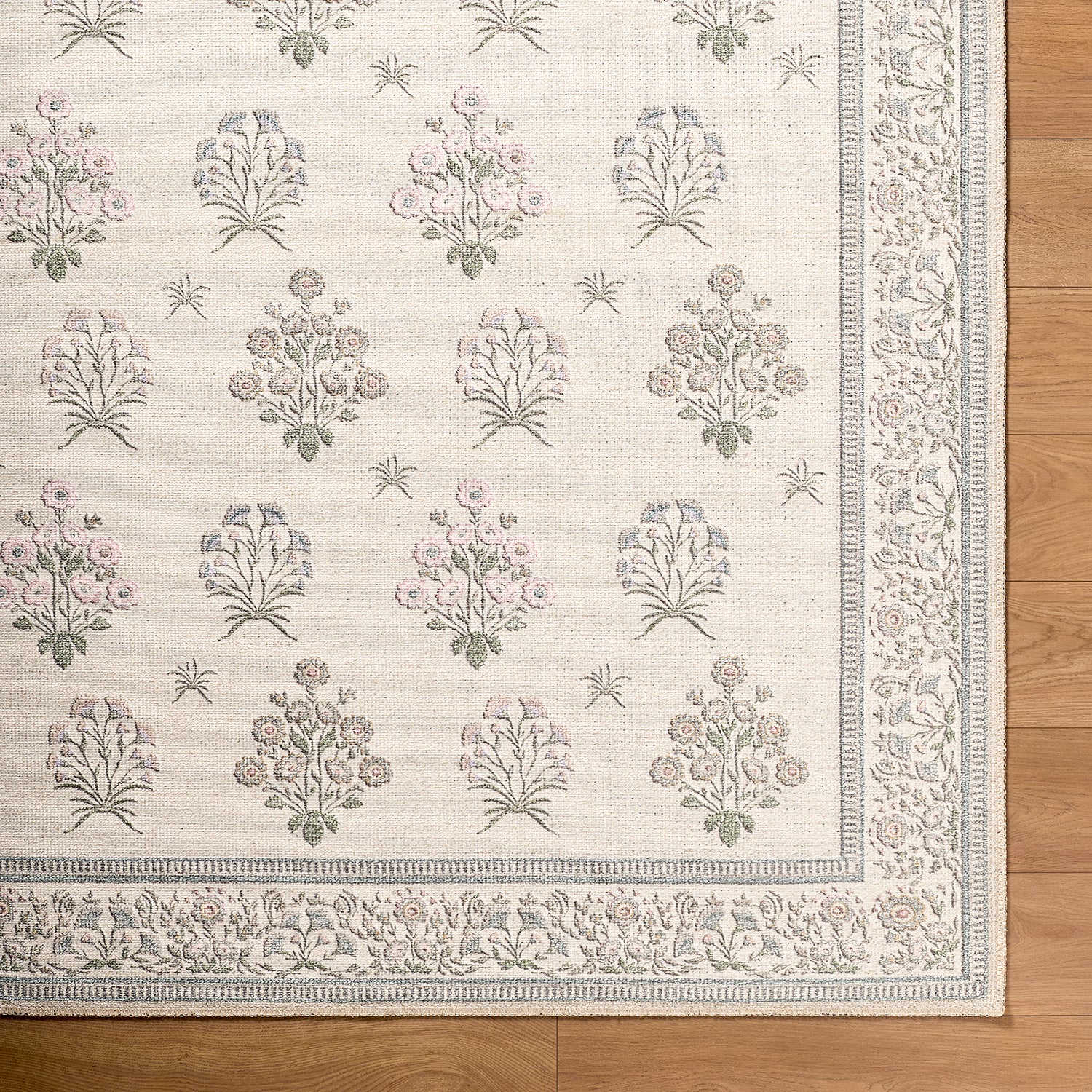 Thistle Floral Washable THT2301 Rug - Love-Rugs