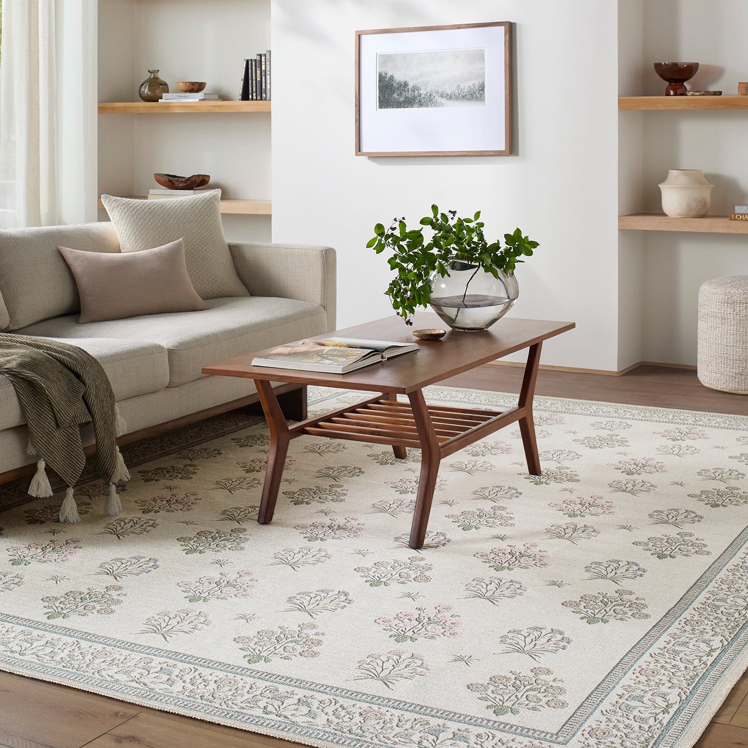Thistle Floral Washable THT2301 Rug - Love-Rugs