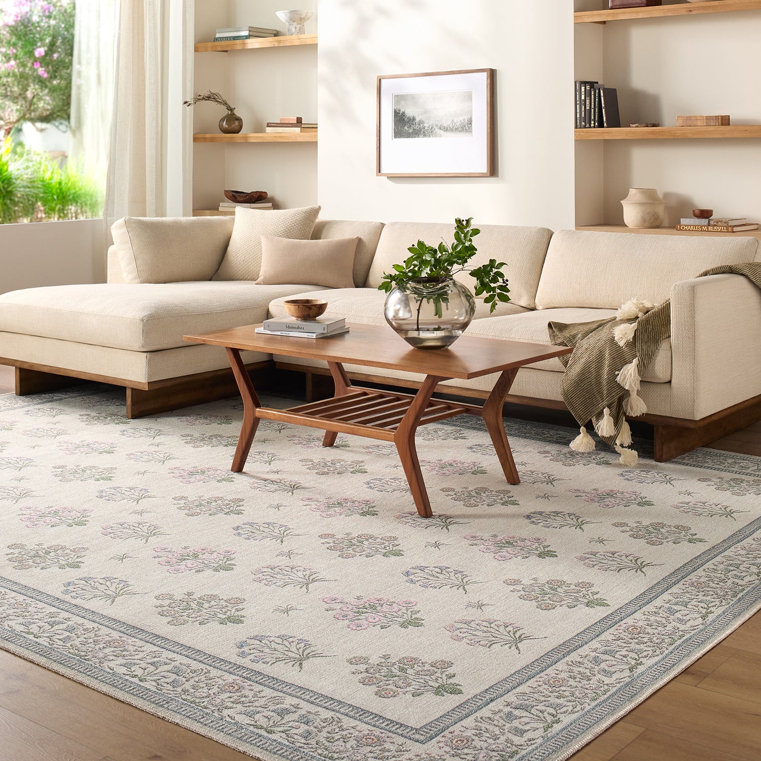 Thistle Floral Washable THT2301 Rug - Love-Rugs