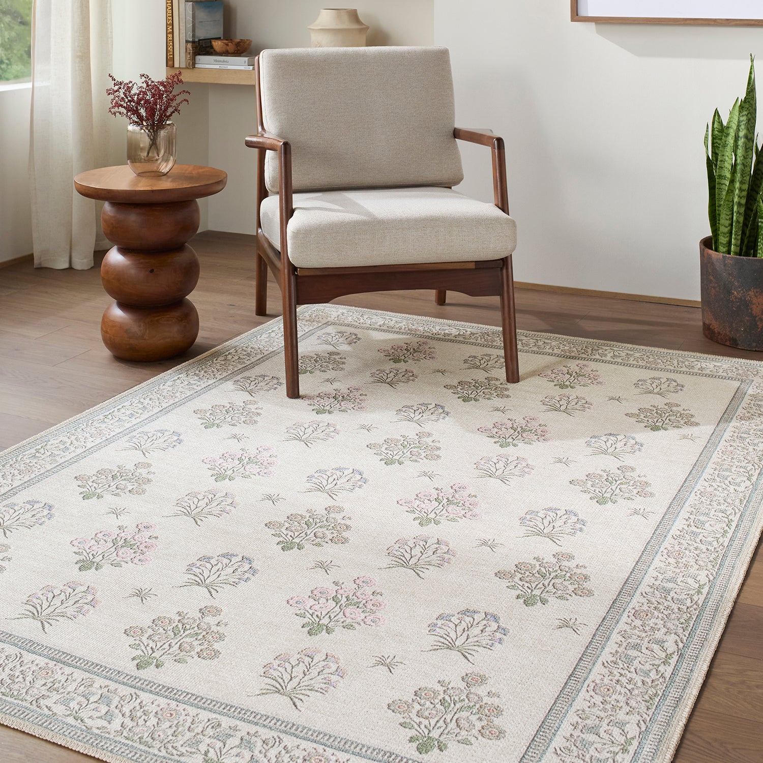 Thistle Floral Washable THT2301 Rug - Love-Rugs