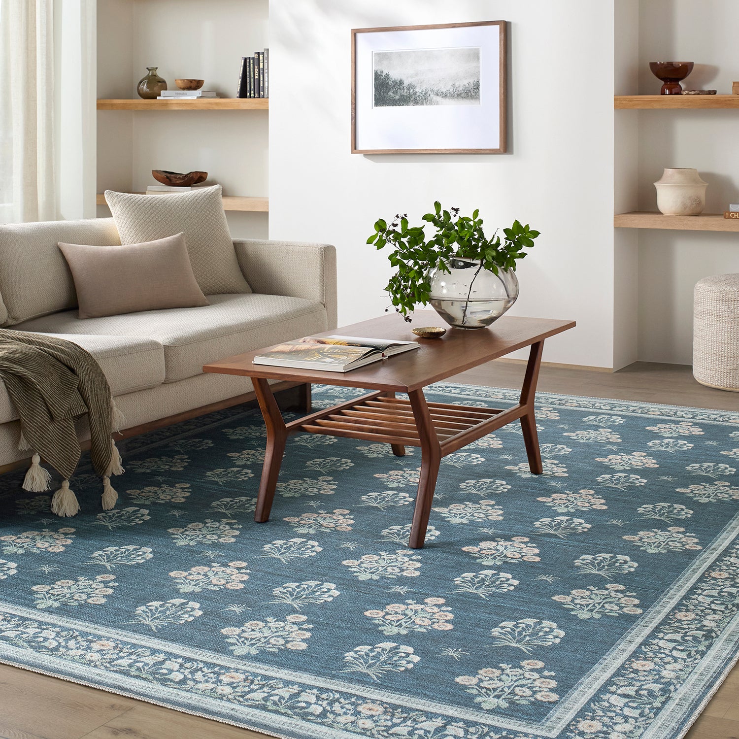 Thistle Floral Washable THT2302 Rug - Love-Rugs
