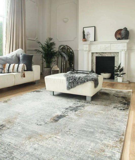 Toros Illusion Frost Grey rug in modern interior alternate image