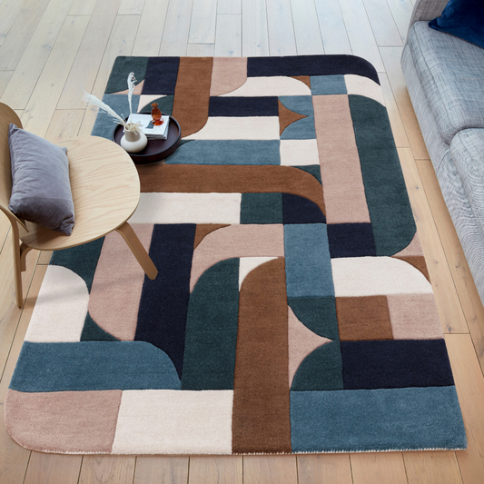 Matrix Klotski Teal MAX89 Rug alternate image