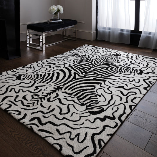 Wilder Zebra Mono Rug - Love-Rugs alternate image