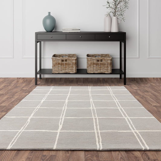 Albany Grid Grey Rug  alternate image