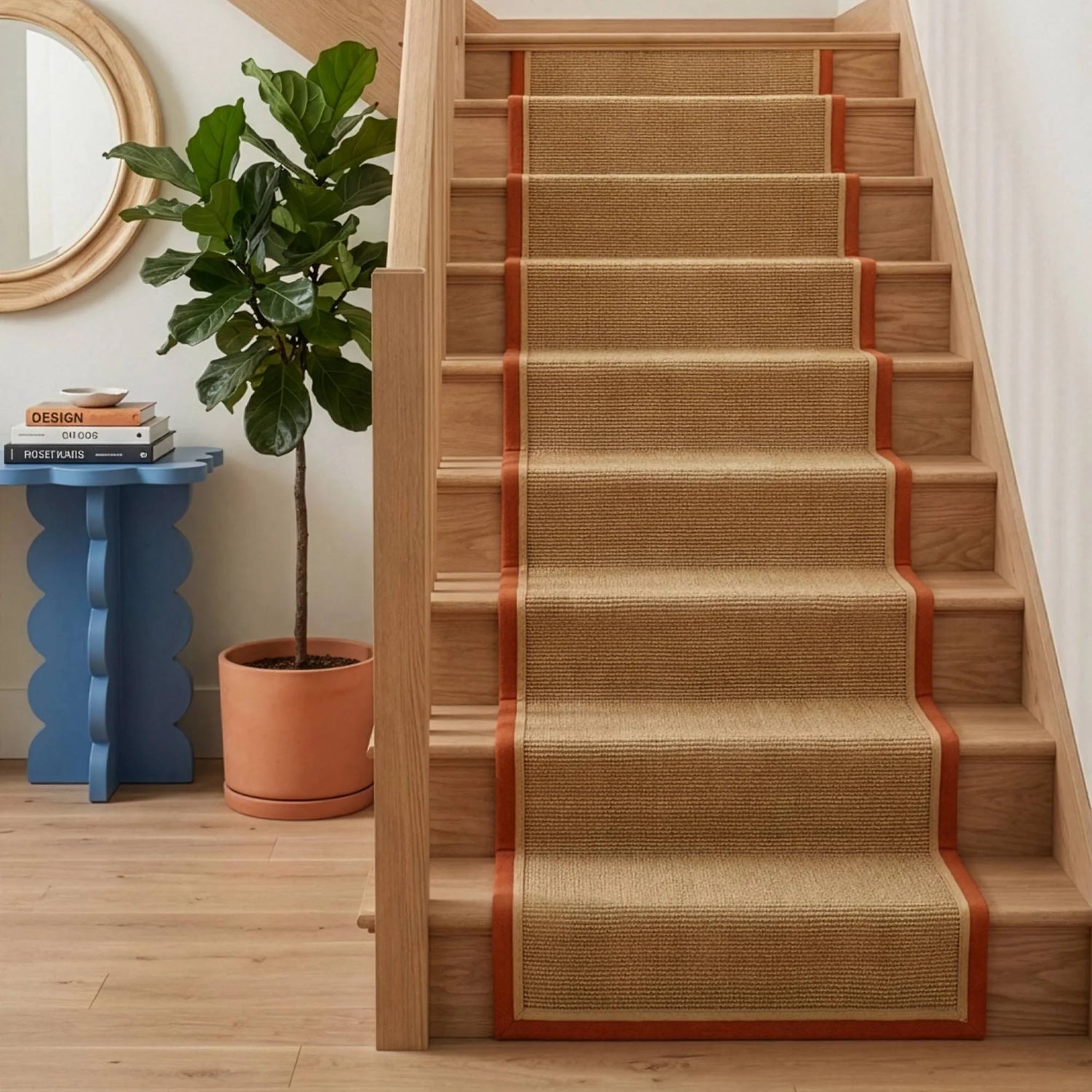 Bordo Boucle Rust Linen Runner Rug