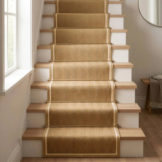 Bordo Herringbone Linen Cream Runner Rug alternate image