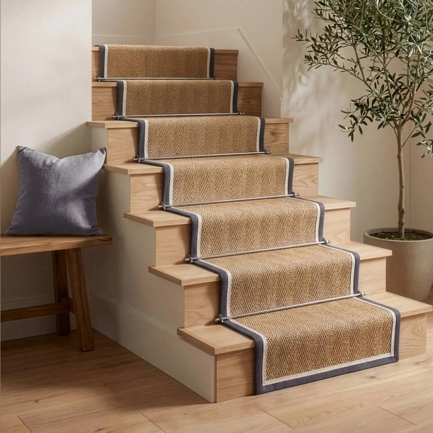 Bordo Herringbone Slate Cream Runner Rug Love-Rugs
