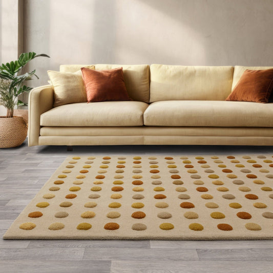 Dotty Gold Rug - Love - Rugs alternate image