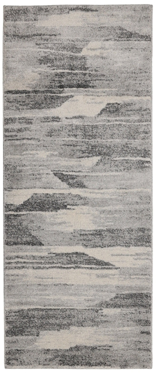 Freya Abstract Grey Runner Rug - Love-Rugs