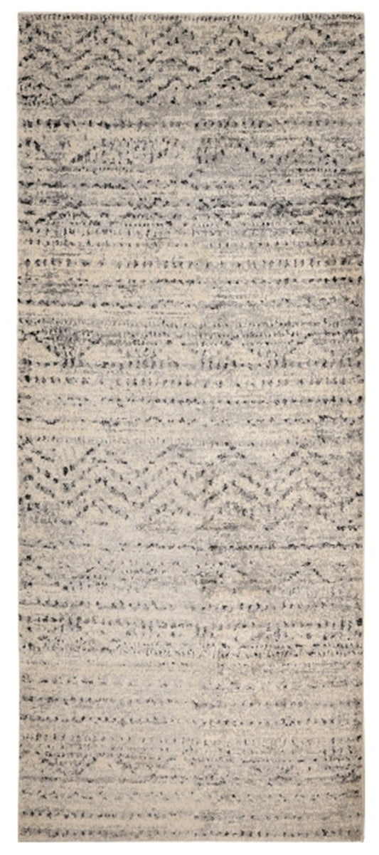 Freya Linezag Grey Runner Rug - Love-Rugs