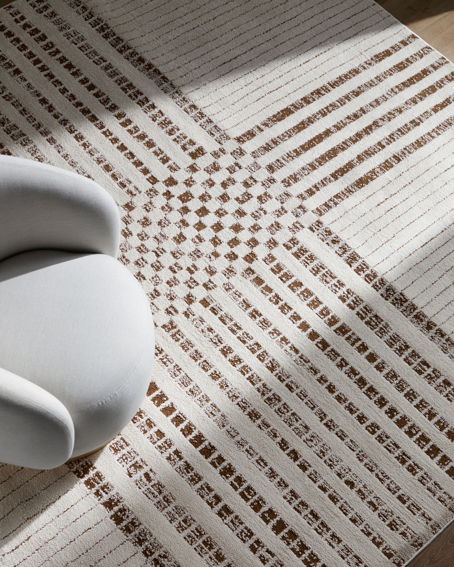 Architect Galey Alix x Livabliss Modern Scandi High Pile Ivory/Dark Brown GAAR2303 Runner Rug