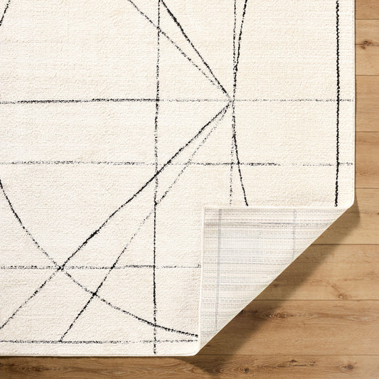 Architect Galey Alix x Livabliss Modern Scandi High Pile Ivory/Black GAAR2304 Runner Rug alternate image