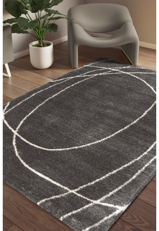 Halo Squiggle Grey Rug - Love-Rugs alternate image