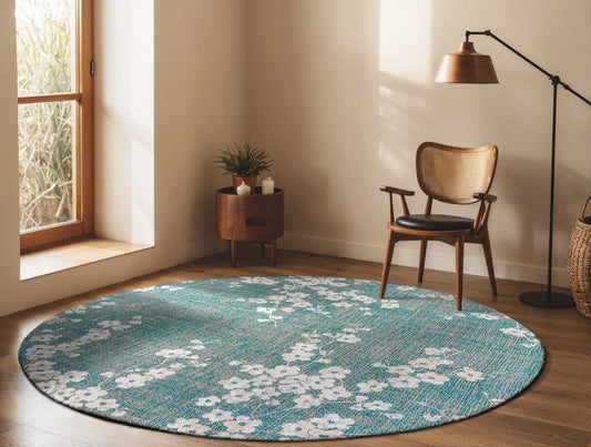 Louis De Poortere Sakura Lake Blue 9850 Round Rug alternate image